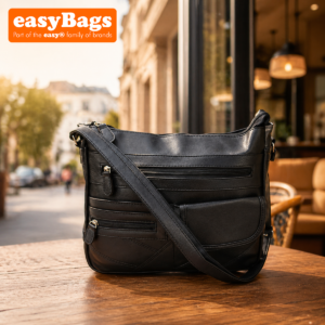 Women Ladies Black PU Leather Crossbody Bag