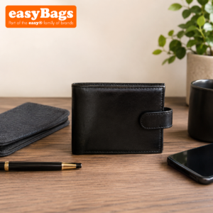 Ultimate Organiser Black Leather Bifold Wallet with ID Flap