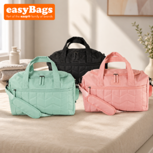 Quilted Weekend Duffel Bag 40x25x20cm Underseat Travel Holdall, Gym & Carry-On Bag, easyJet, Ryanair & Jet2 Cabin Bag Size Approved