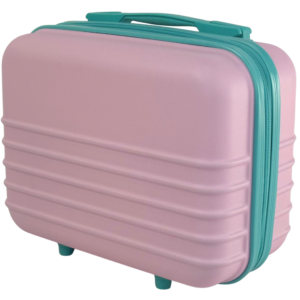 ABS Hard Shell Travel Vanity Case – Compact Makeup & Toiletry Organiser - Baby Pink