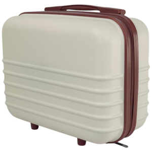 ABS Hard Shell Travel Vanity Case – Compact Makeup & Toiletry Organiser - Beige