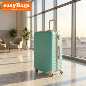 Fergana 24 Inch Cabin Carry On ABS Hard Shell Suitcase Lightweight Spinner Luggage TSA Lock Baby Blue