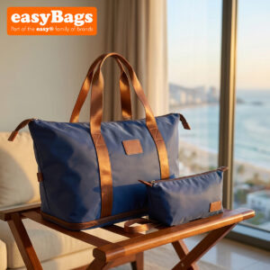 Stylish Duffel Bag & Toiletry Bag, Perfect Gym, Travel & Everyday Carry - Navy