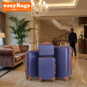 Fergana 4 Piece ABS Hard Shell Luggage Set Lightweight Spinner Suitcases TSA Lock Navy