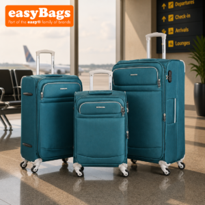 Fergana Soft Case 3 Piece Suitcase Set Lightweight Expandable Fabric Spinner Luggage Teal