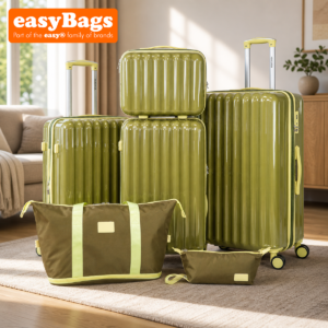Fergana 6 Piece Hard Shell Luggage Set Lightweight Spinner Suitcases TSA Lock Travel Set Army Green