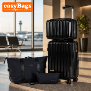 Fergana Cabin Polycarbonate Luggage Set Carry On Spinner Suitcase TSA Lock Travel Set Gloss Black