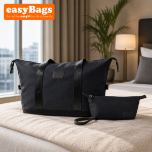 Stylish Duffel Bag & Toiletry Bag, Perfect Gym, Travel & Everyday Carry - Gloss Black