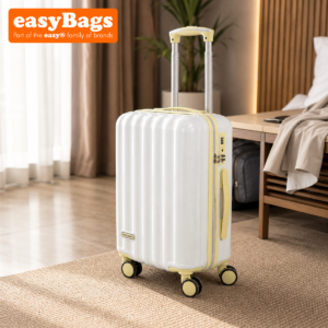 Fergana 20 Inch Cabin Carry On Polycarbonate Hard Shell Suitcase Lightweight Spinner Luggage TSA Lock White
