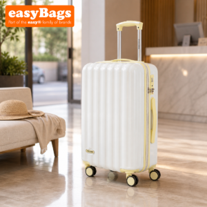Fergana 24 Inch Cabin Carry On Polycarbonate Hard Shell Suitcase Lightweight Spinner Luggage TSA Lock White
