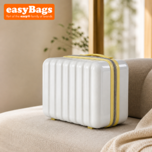 PC Hard Shell Travel Vanity Case – Compact Makeup & Toiletry Organiser - White